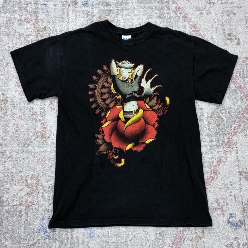 Vintage 2010 Milwaukee Tattoo Convention Graphic T-Shirt Black Size Small Medium